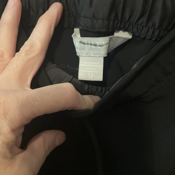 Athleta Metropolis Jogger Black Womens Draw String Waist Size 12 Side Strip - Picture 8 of 13